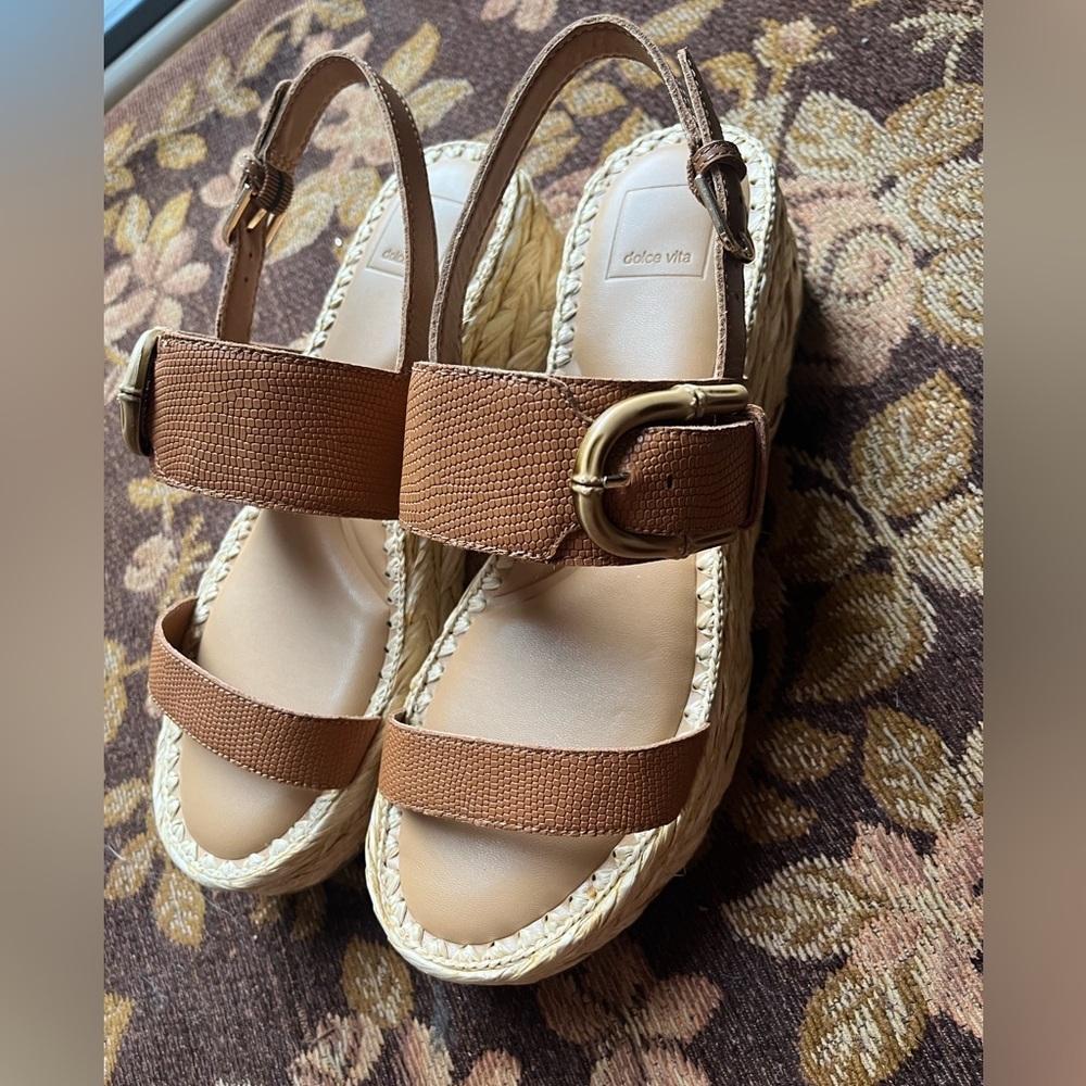 Dolce Vita Tan Leather Wedge Sandals “Chera” style various sizes - Picture 12 of 15